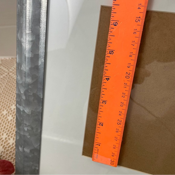 Hobby Lobby Accents Galvanized Metal Matted Pic Frame 1 X 14 Hangs